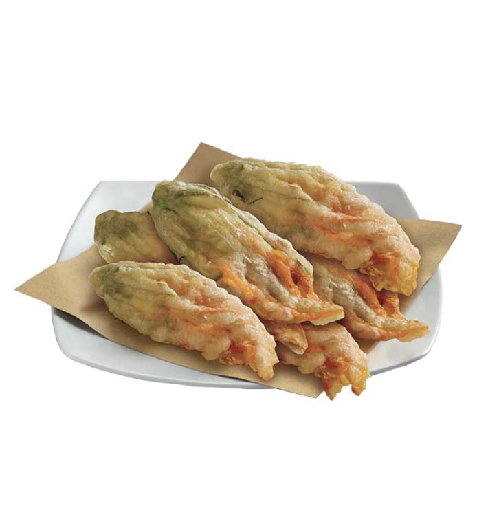 Fiori di zucca pastellati