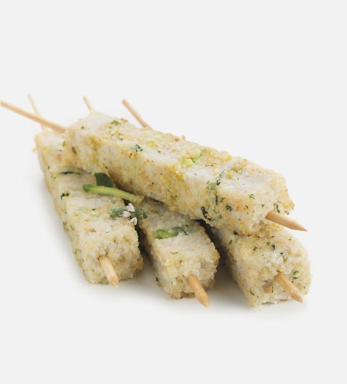 Spiedone di scorfano e zucchine gratinato