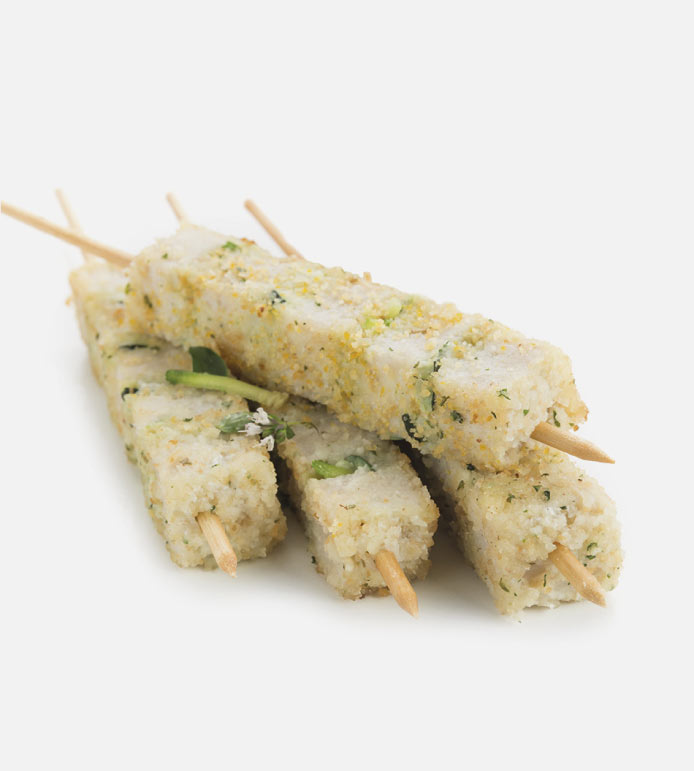 Spiedone di scorfano e zucchine gratinato